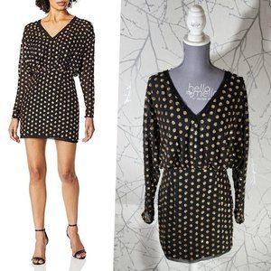 Finders Keepers Black Gold Sequin Moonlight Mini Dress